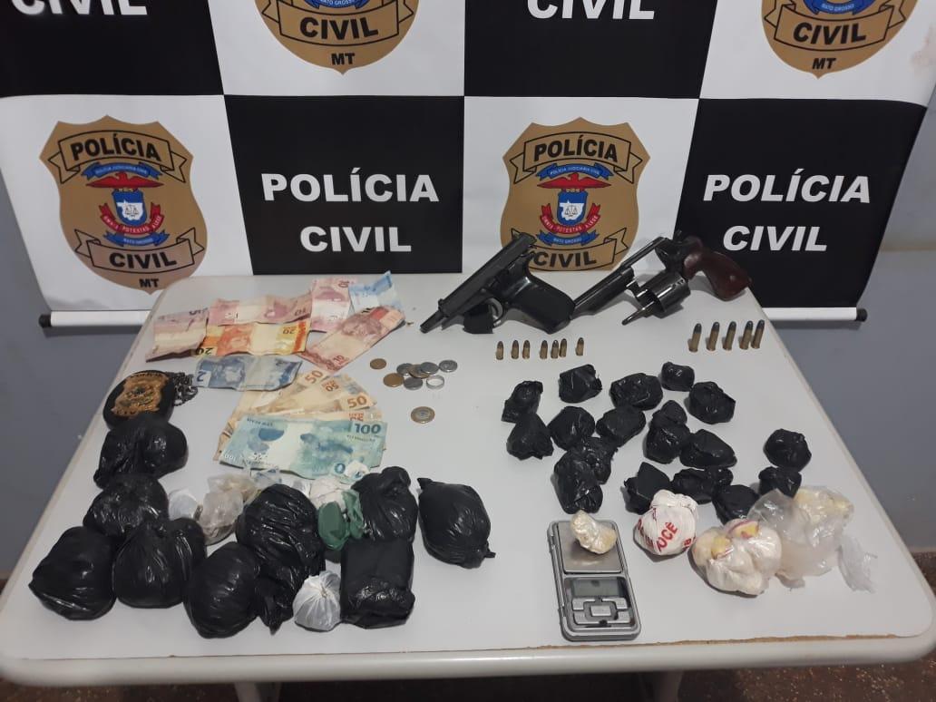 Operação da PJC apreende dinheiro, joias, drogas e veículos