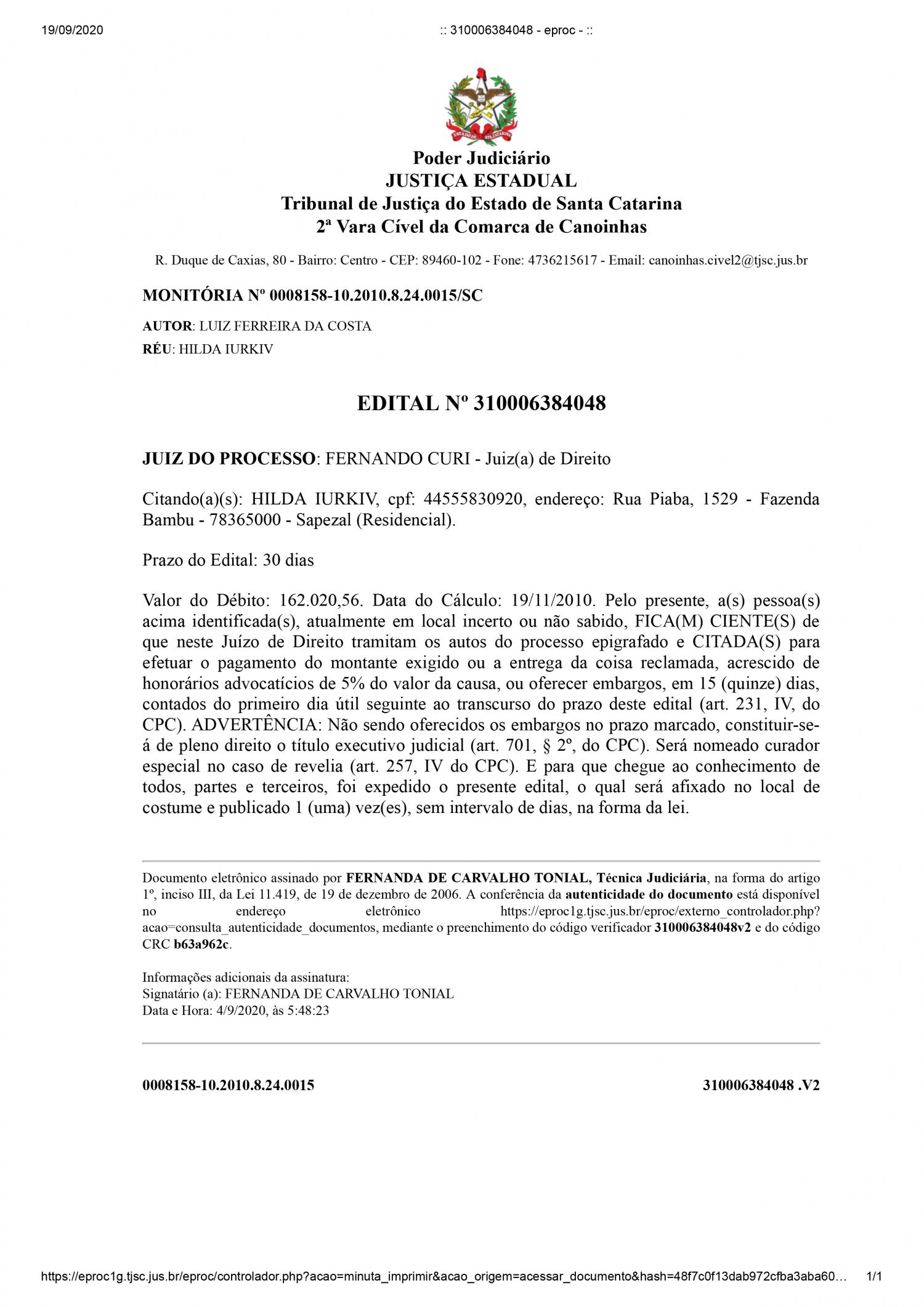 EDITAL Nº 310006384048