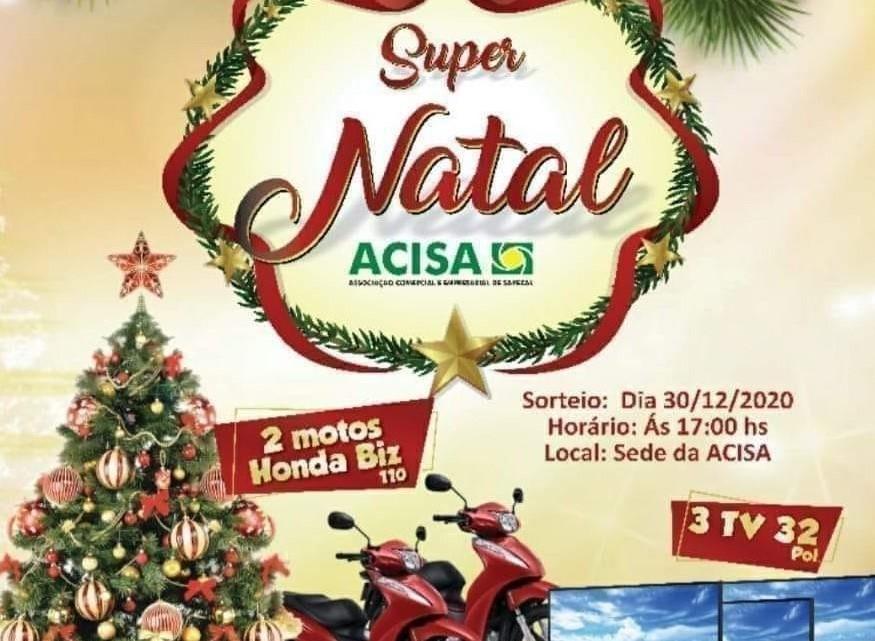 Sorteio da promoção Super Natal Acisa será transmitido online na próxima quarta-feira