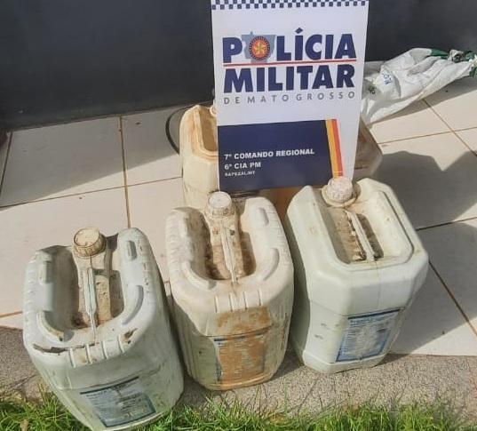 PM recupera combustível desviado em Sapezal