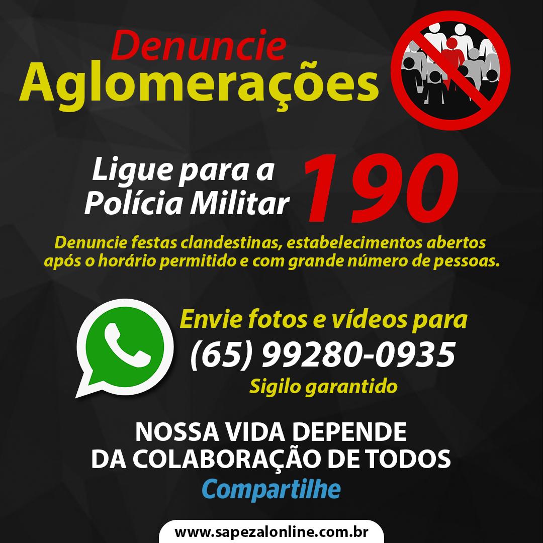 Sapezal Online abre canal para envio de fotos e vídeos de empresas e pessoas que descumprem medidas contra a Covid-19