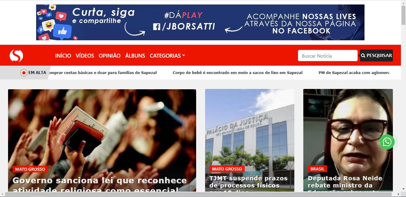 Sapezal Online fecha mês com 95 mil acessos e se destaca como o único veículo de comunicação independente de Sapezal