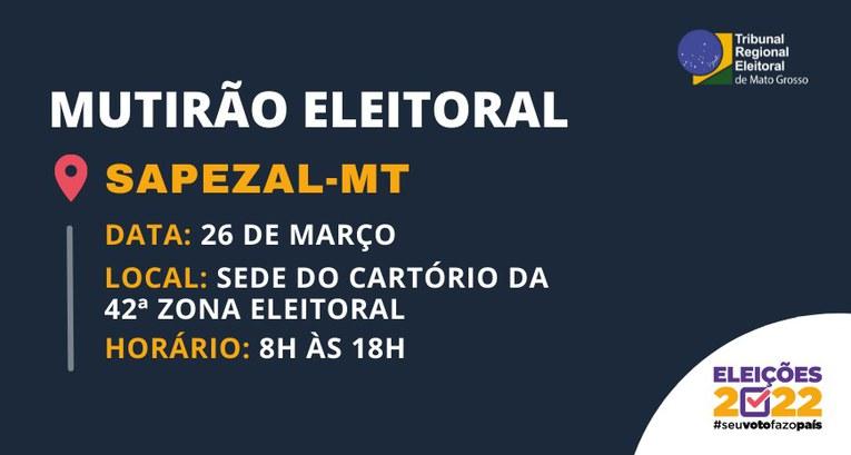 Cartório Eleitoral de Sapezal realiza mutirão para regularização do título de eleitor
