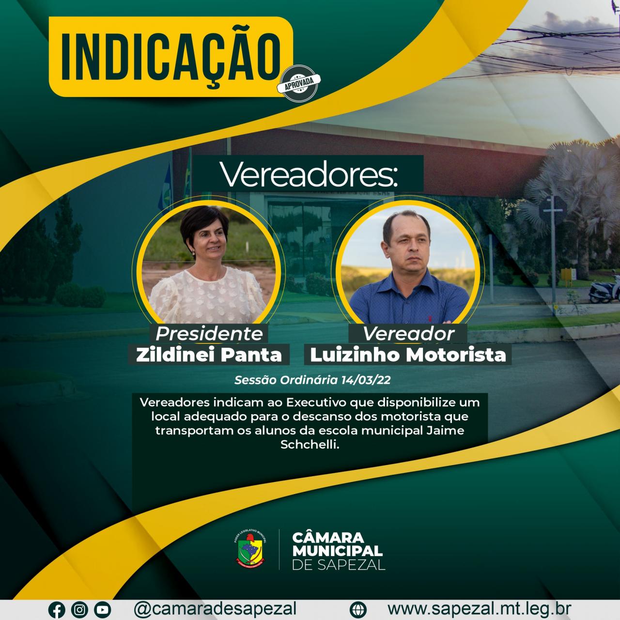 Indicação pede local para descanso de motoristas do transporte escolar em Sapezal