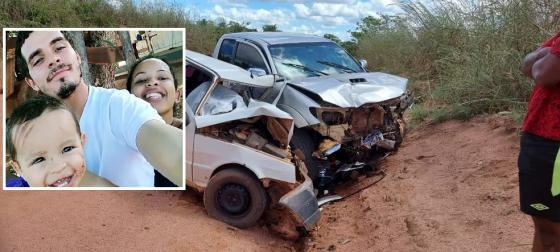 Pai, mãe e filho morrem após bater de frente com caminhonete