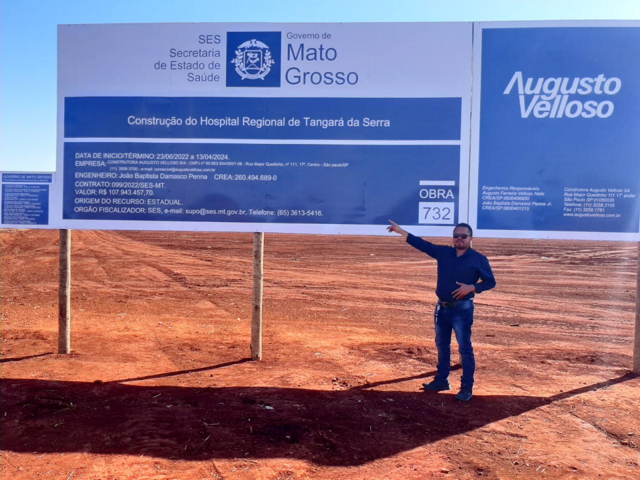 Vereador Antônio Rodrigues visita obras do Hospital Regional de Tangará da Serra