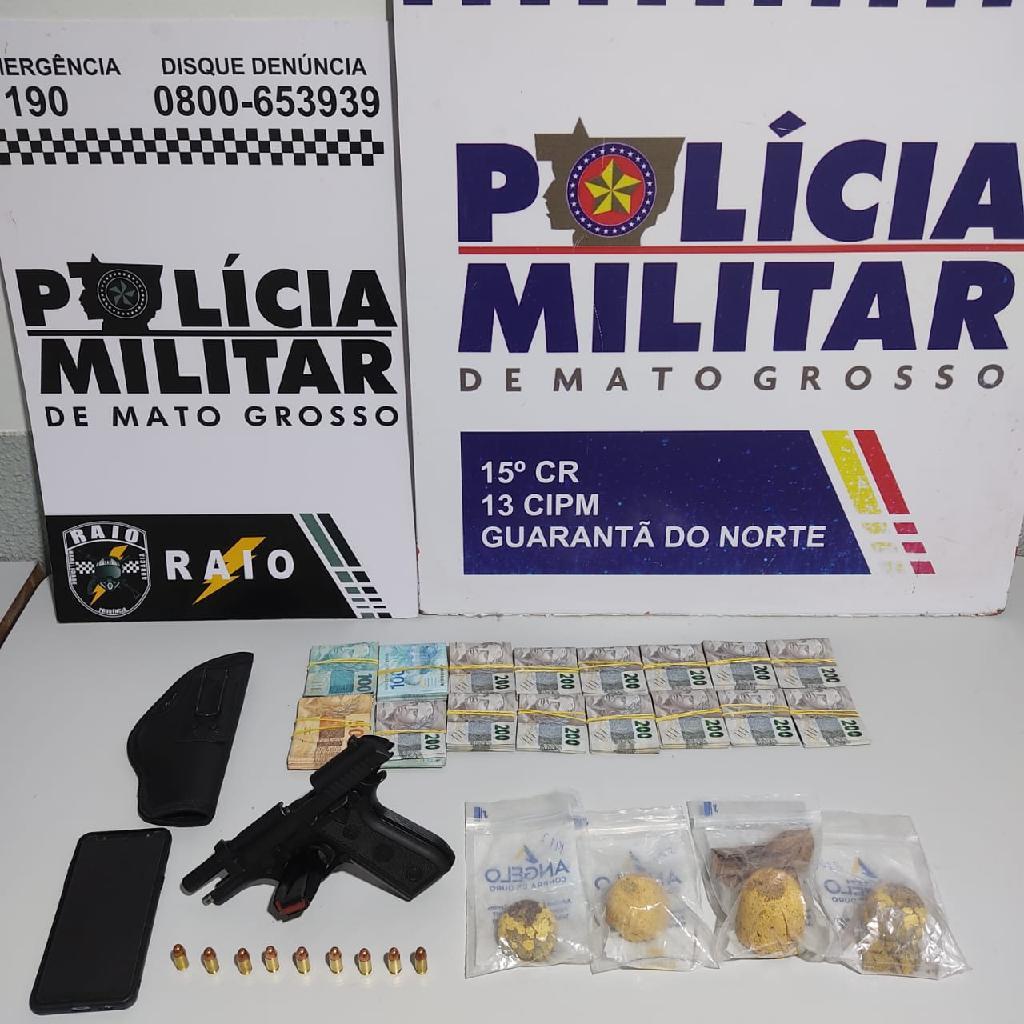 Homem é preso com R$ 31,7 mil em dinheiro e 1,8 kg de ouro em Guarantã do Norte