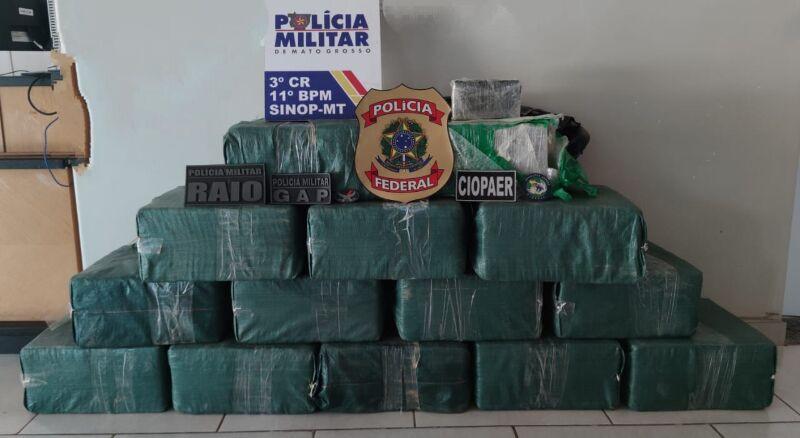 Operação conjunta apreende quase 500 kg de cocaína no aeroporto de Sinop