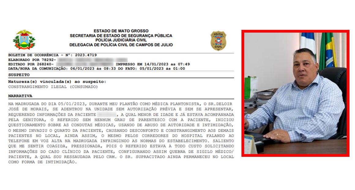 Secretário de Campos de Júlio é acusado de invadir hospital