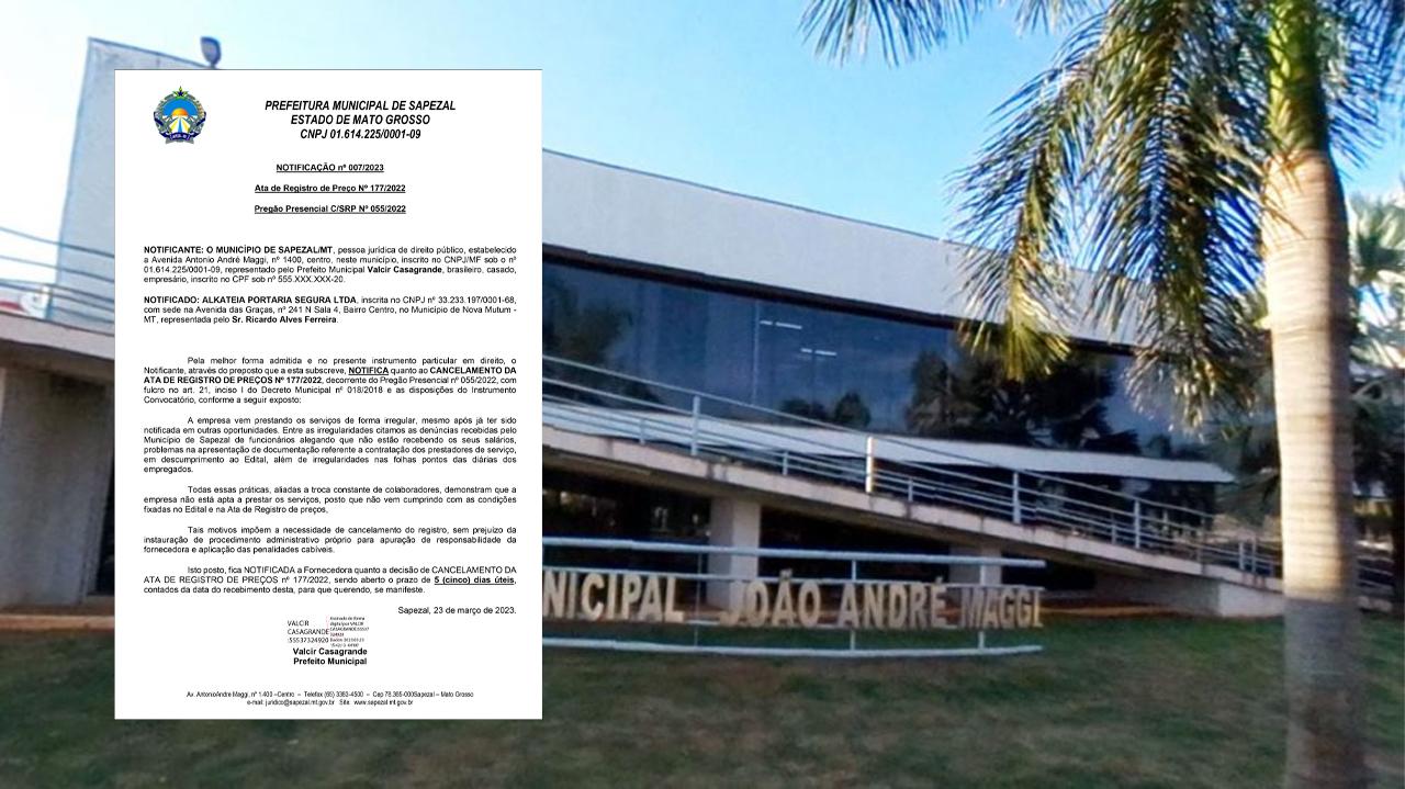 Sapezal: Prefeitura pede cancelamento de certame de empresa denunciada por descumprir leis trabalhistas