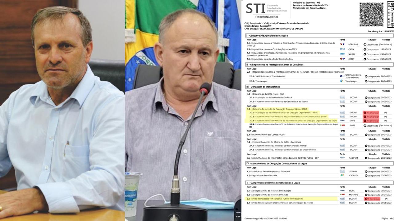 Prefeitura de Sapezal atrasa envio de certidões e pode ter recursos federais bloqueados