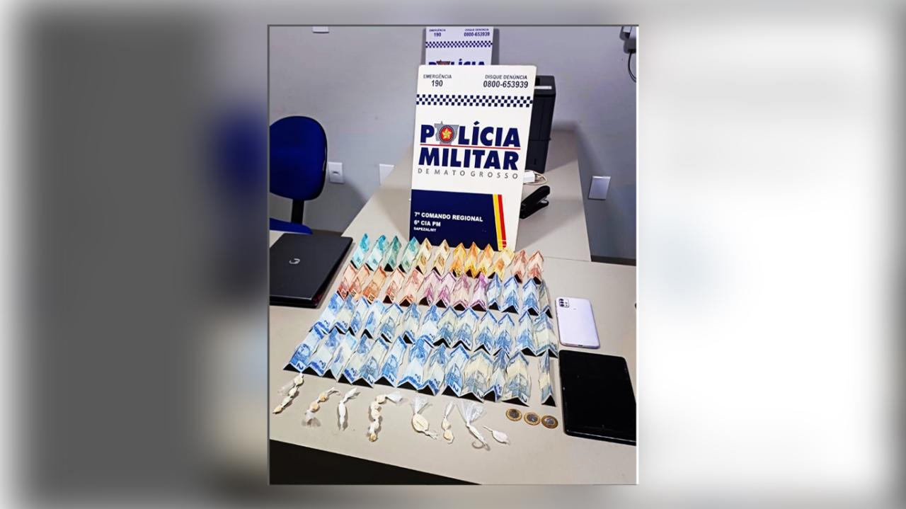Polícia Militar realiza apreensão de entorpecentes em república no centro de Sapezal