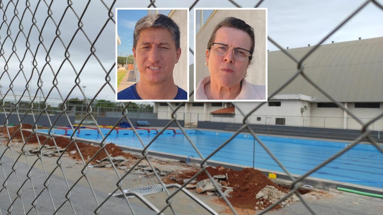 Mesmo após secretária e coordenador negarem problemas, piscina semiolímpica continua inoperante e agora passa por obras
