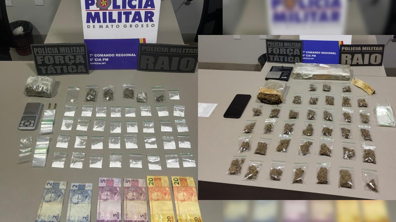Força Tática prende dois suspeitos de tráfico em Sapezal