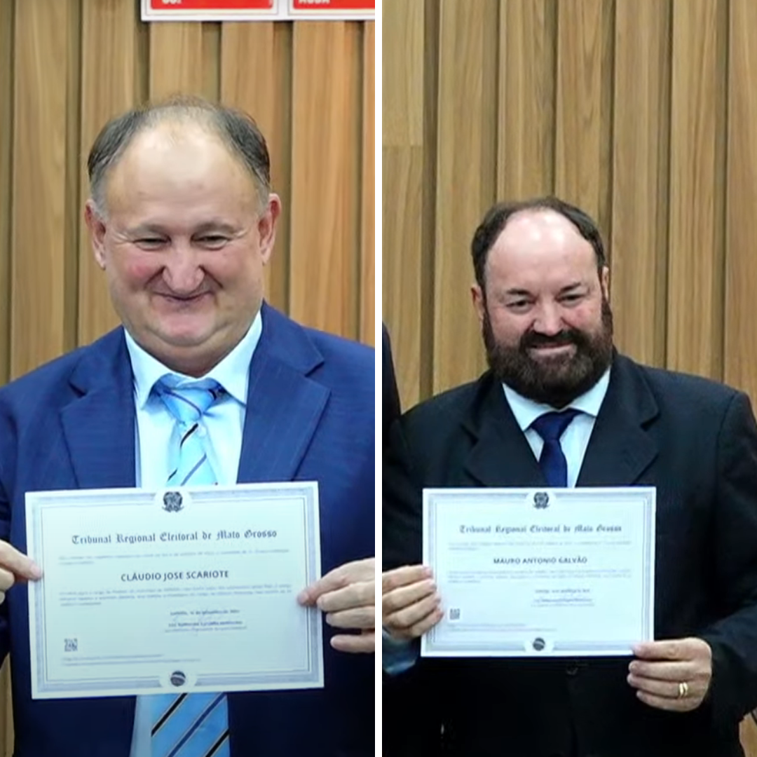 Claudio Scariote e Mauro Galvão são diplomados e se preparam para assumir a Prefeitura de Sapezal
