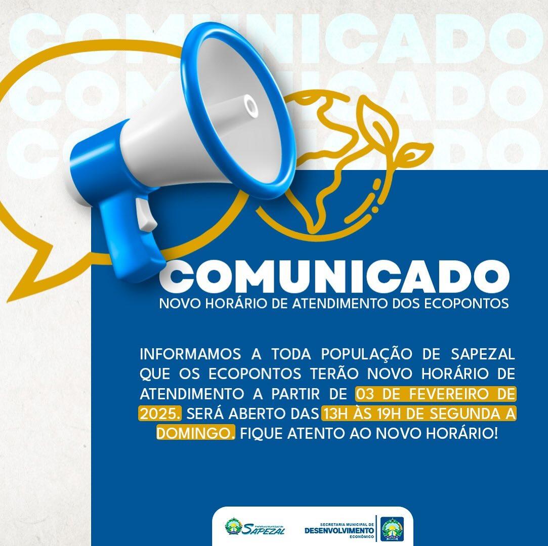 Ecopontos de Sapezal terão novo horário a partir de 3 de fevereiro