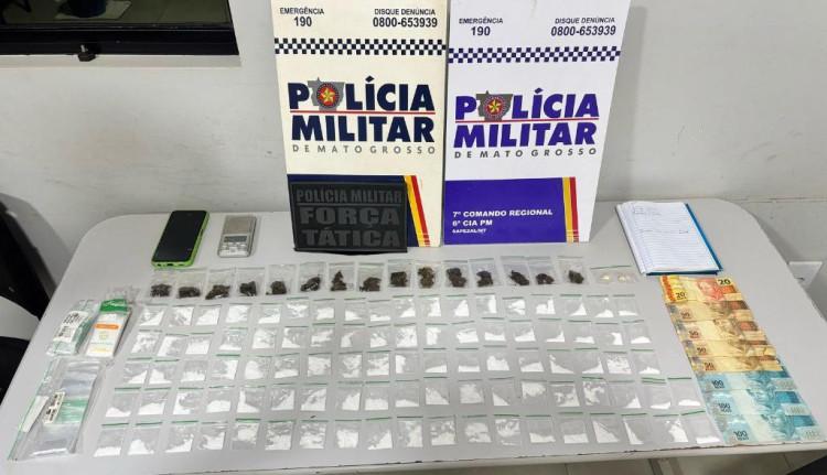 Polícia Militar prende homem por tráfico de drogas em Sapezal