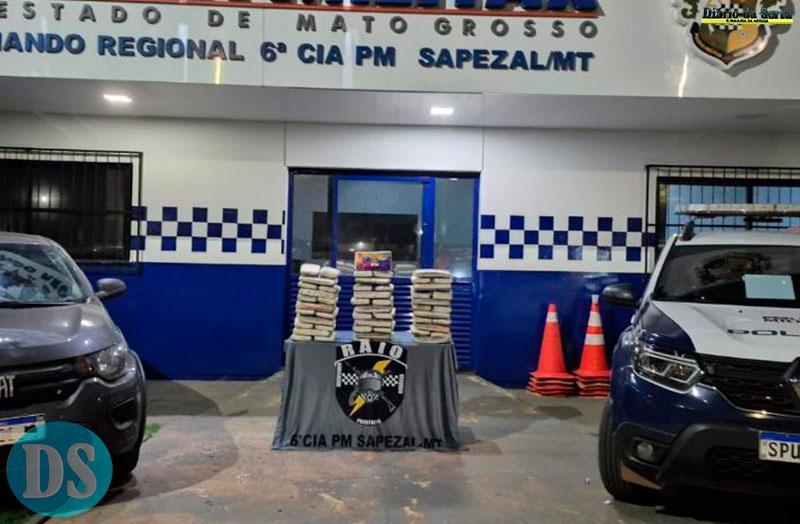 Traficante tenta fugir, mas polícia fecha o cerco e apreende carga de maconha avaliada em R$ 700 mil em Sapezal