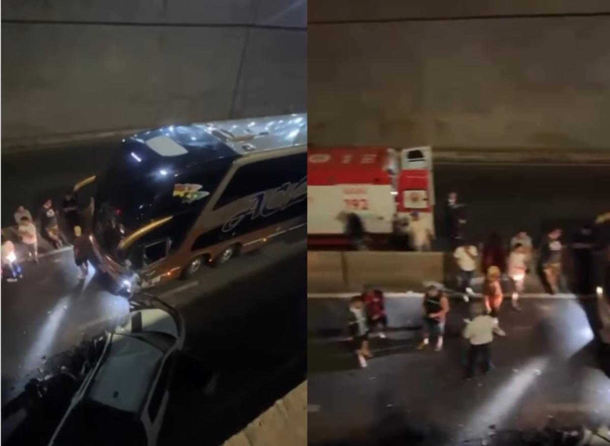 Duas pessoas ficam feridas em colisão entre ônibus e Fiat Toro na Miguel Sutil, em Cuiabá