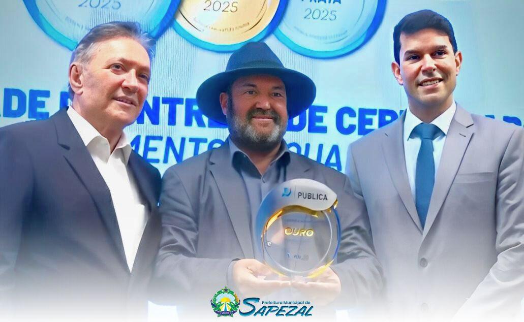 Vice-prefeito Mauro Galvão representa Sapezal na entrega do Certificado de Ouro em Transparência Pública