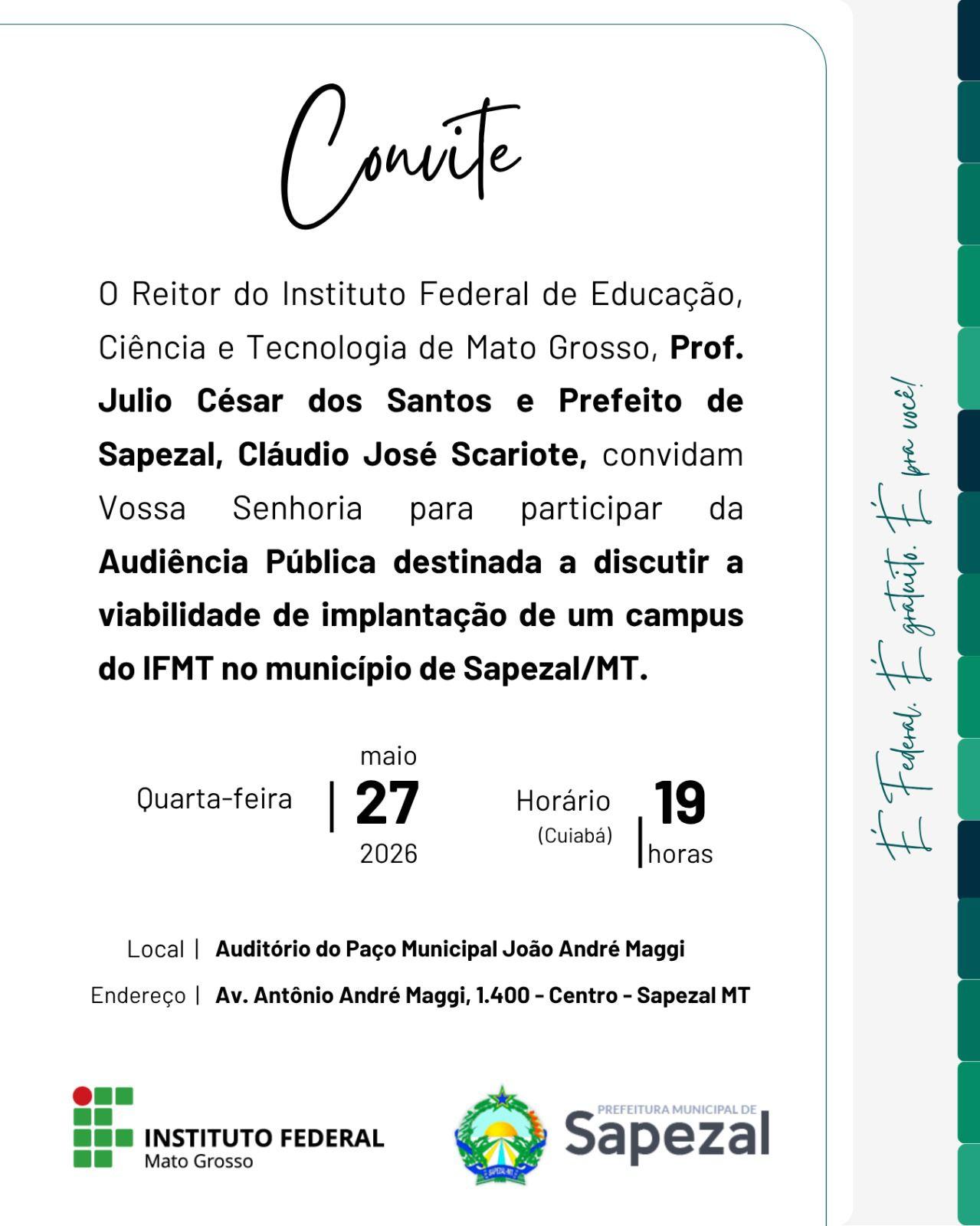 Convite para o evento