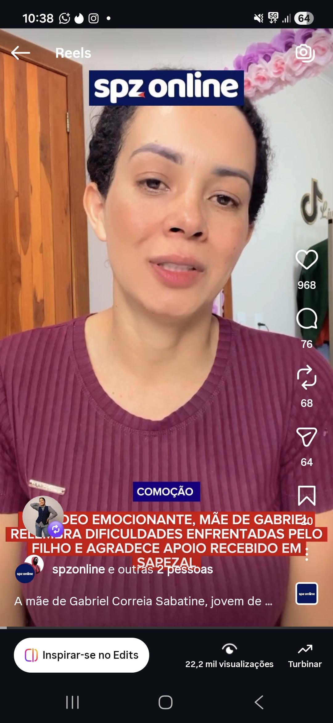 Em vídeo emocionante, mãe de Gabriel relembra dificuldades enfrentadas pelo filho e agradece apoio recebido em Sapeza