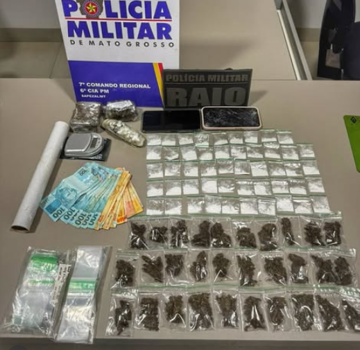 Polícia apreende porções de drogas e dinheiro durante operação em residência em Sapezal