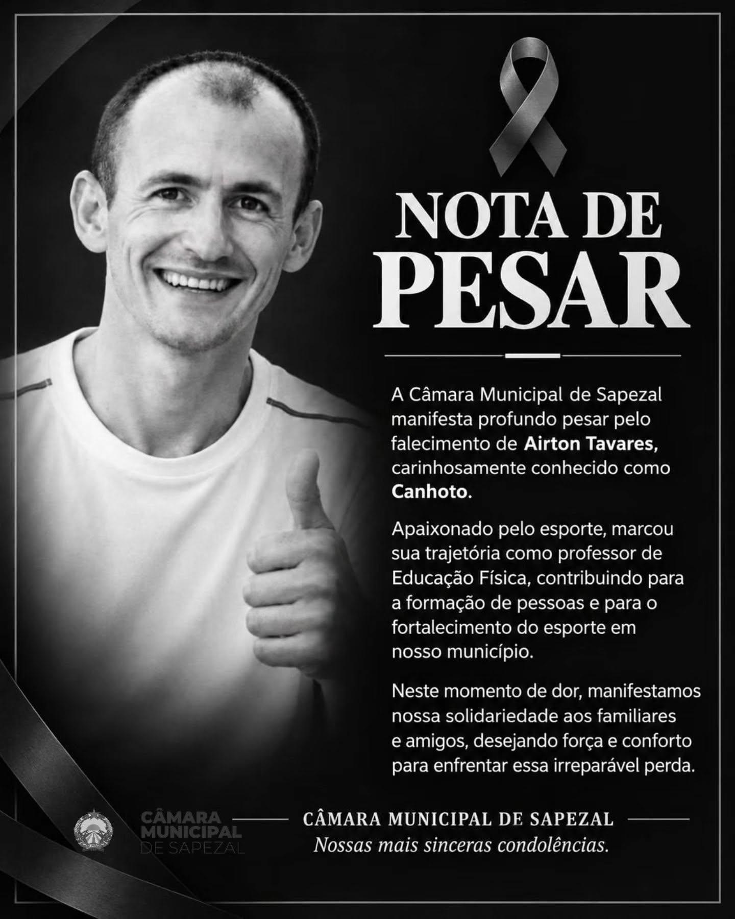 Morre Airton Tavares, o Canhoto, nome conhecido do esporte de Sapezal