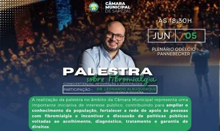 Sapezal recebe palestra sobre fibromialgia com o médico Leonardo Albuquerque